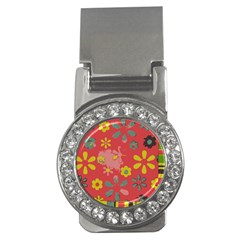 Flowers Pattern Money Clips (CZ) 