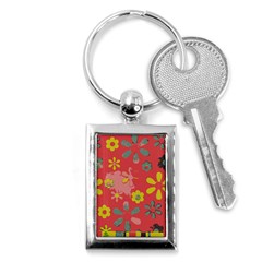 Flowers Pattern Key Chain (Rectangle)