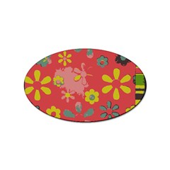 Flowers Pattern Sticker (Oval)