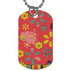 Flowers Pattern Dog Tag (One Side)