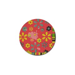 Flowers Pattern Golf Ball Marker (4 Pack) by Simbadda