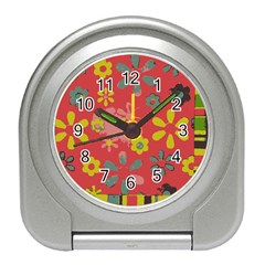 Flowers Pattern Travel Alarm Clock