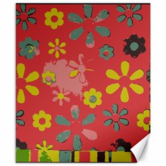 Flowers Pattern Canvas 8  x 10 