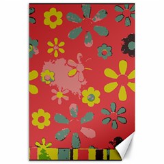 Flowers Pattern Canvas 24  x 36 