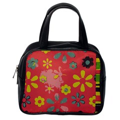 Flowers Pattern Classic Handbag (One Side)