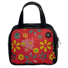 Flowers Pattern Classic Handbag (Two Sides)