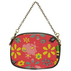 Flowers Pattern Chain Purse (One Side)