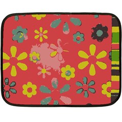 Flowers Pattern Fleece Blanket (Mini)