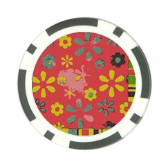 Flowers Pattern Poker Chip Card Guard (10 pack)