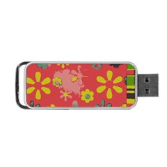 Flowers Pattern Portable USB Flash (Two Sides)