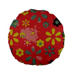 Flowers Pattern Standard 15  Premium Round Cushions