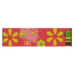 Flowers Pattern Oblong Satin Scarf (16  x 60 )