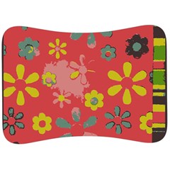 Flowers Pattern Velour Seat Head Rest Cushion by Simbadda