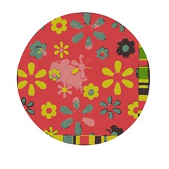 Flowers Pattern Mini Round Pill Box