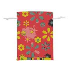 Flowers Pattern Lightweight Drawstring Pouch (L)