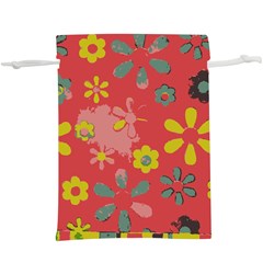 Flowers Pattern Lightweight Drawstring Pouch (XL)