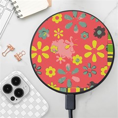 Flowers Pattern Wireless Fast Charger(black) by Simbadda