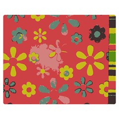 Flowers Pattern Premium Plush Fleece Blanket (Medium)