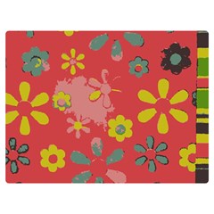 Flowers Pattern Premium Plush Fleece Blanket (Extra Small)