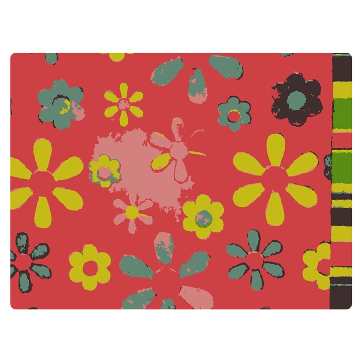 Flowers Pattern Two Sides Premium Plush Fleece Blanket (Extra Small)