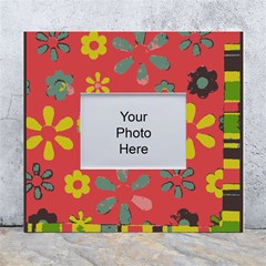 Flowers Pattern White Wall Photo Frame 5  X 7  by Simbadda