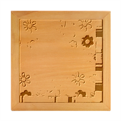 Flowers Pattern Wood Photo Frame Cube by Simbadda