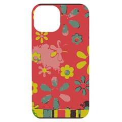 Flowers Pattern iPhone 14 Black UV Print Case