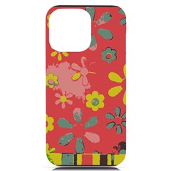 Flowers Pattern iPhone 14 Pro Max Black UV Print Case