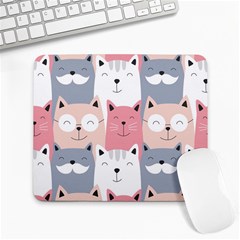 Cute Seamless Pattern With Cats Large Mousepad by Simbadda