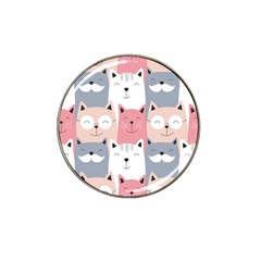 Cute Seamless Pattern With Cats Hat Clip Ball Marker (4 Pack) by Simbadda