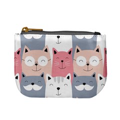 Cute Seamless Pattern With Cats Mini Coin Purse by Simbadda