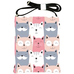 Cute Seamless Pattern With Cats Shoulder Sling Bag by Simbadda