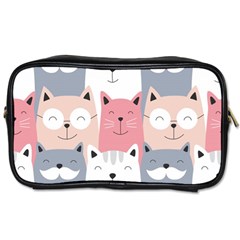 Cute Seamless Pattern With Cats Toiletries Bag (one Side) by Simbadda