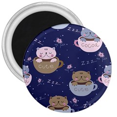 Cute Kittens Sleep Sweetly Mugs 3  Magnets by Simbadda