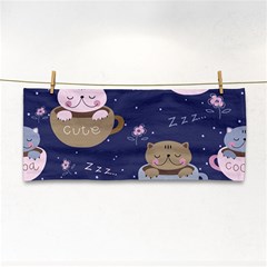 Cute Kittens Sleep Sweetly Mugs Hand Towel by Simbadda