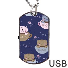 Cute Kittens Sleep Sweetly Mugs Dog Tag Usb Flash (two Sides) by Simbadda