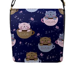 Cute Kittens Sleep Sweetly Mugs Flap Closure Messenger Bag (l) by Simbadda