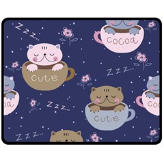 Cute Kittens Sleep Sweetly Mugs Two Sides Fleece Blanket (medium) by Simbadda