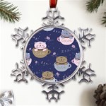 Cute Kittens Sleep Sweetly Mugs Metal Large Snowflake Ornament Front