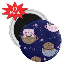 Cute Kittens Sleep Sweetly Mugs 2 25  Magnets (10 Pack)  by Simbadda