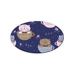 Cute Kittens Sleep Sweetly Mugs Sticker (oval) by Simbadda