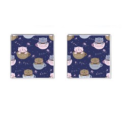 Cute Kittens Sleep Sweetly Mugs Cufflinks (square) by Simbadda