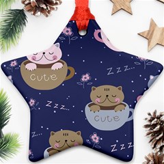 Cute Kittens Sleep Sweetly Mugs Star Ornament (two Sides) by Simbadda