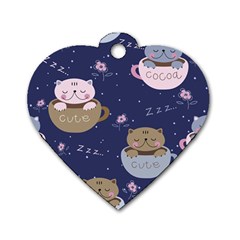 Cute Kittens Sleep Sweetly Mugs Dog Tag Heart (two Sides) by Simbadda