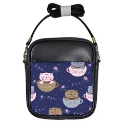 Cute Kittens Sleep Sweetly Mugs Girls Sling Bag by Simbadda