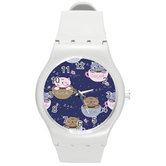 Cute Kittens Sleep Sweetly Mugs Round Plastic Sport Watch (m) by Simbadda