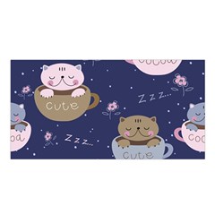 Cute Kittens Sleep Sweetly Mugs Satin Shawl 45  X 80  by Simbadda