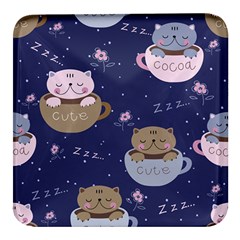 Cute Kittens Sleep Sweetly Mugs Square Glass Fridge Magnet (4 Pack) by Simbadda