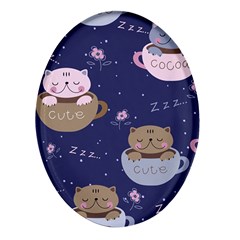 Cute Kittens Sleep Sweetly Mugs Oval Glass Fridge Magnet (4 Pack)