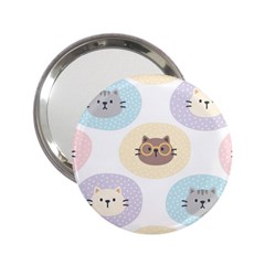 Cute Cat Seamless Pattern Background 2 25  Handbag Mirrors by Simbadda